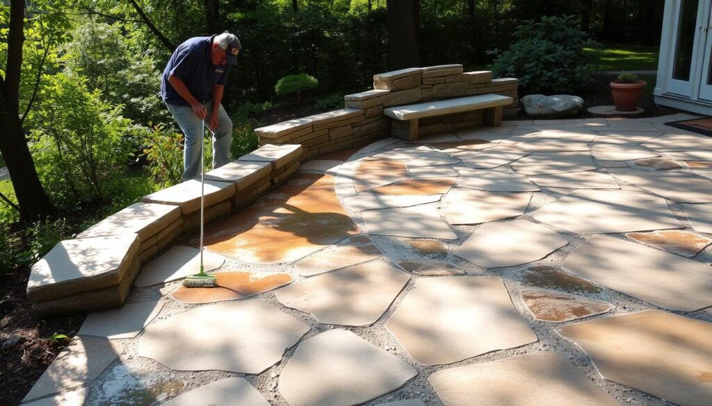 natural stone patio cleaning